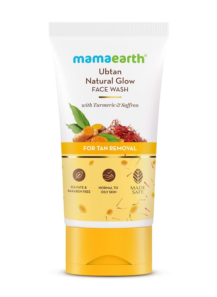 ماما إيرث غسول الوجه الطبيعي أوبتان من ماماريث لجميع أنواع البشرة بالكركم والزعفران لإزالة السمرة 150 مل - Image 1