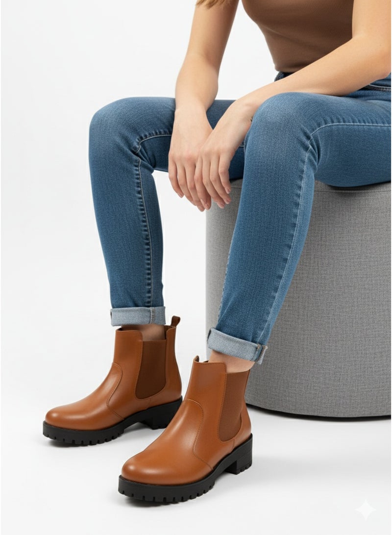 فيبراندا هاف بوت تشيلسي بتصميم عصري BO-1 هافان جلد - Image 2