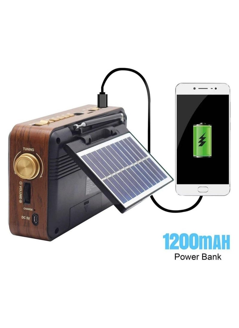 Denx Rechargeable Radio, Portable Radio Am Fm Transistor With Best Sound, Solar/Battery Operated Radio, Support Tf Card/Usb Playing  - Image 4
