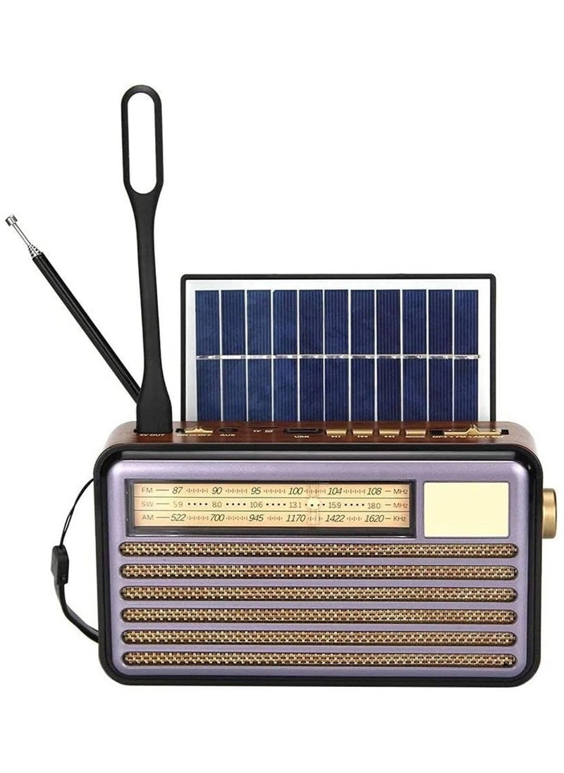 Denx Rechargeable Radio, Portable Radio Am Fm Transistor With Best Sound, Solar/Battery Operated Radio, Support Tf Card/Usb Playing  - Image 1