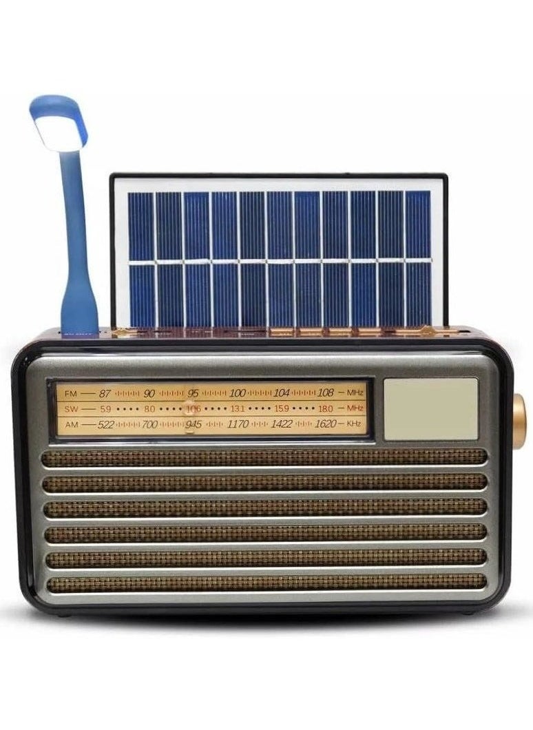 Denx Rechargeable Radio, Portable Radio Am Fm Transistor With Best Sound, Solar/Battery Operated Radio, Support Tf Card/Usb Playing  - Image 3