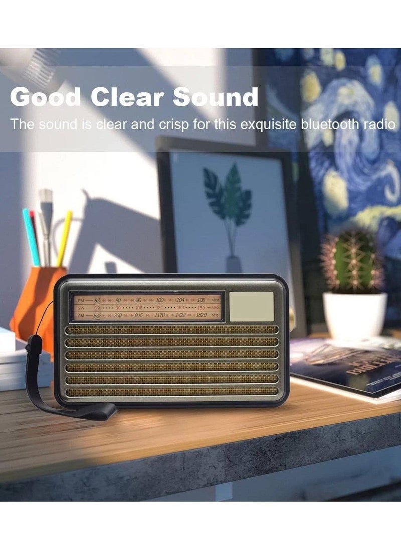 Denx Rechargeable Radio, Portable Radio Am Fm Transistor With Best Sound, Solar/Battery Operated Radio, Support Tf Card/Usb Playing  - Image 2
