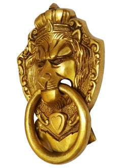 Purpledip Brass Door Knocker: Antique Lion King Design Gate Handle (11597) - pzsku/Z43A9FCFEB93AFDB06C36Z/45/_/1740118963/215b8ebd-efe6-4f0a-886a-4fe0fe2c704b