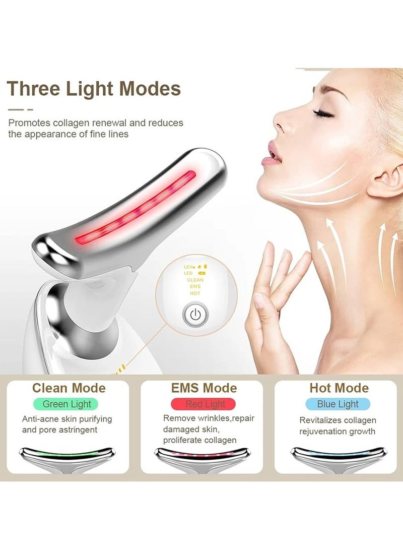 Panvil 7‑in‑1 LED Face & Neck Massager, Skin Firming Device – Boosts Collagen, Cleansing, Skin Tightening, EMS Lifting, Hot & Cold Compress, high‑freq Vibration, 45 °C Heating & Phototherapy for Wrinkles and Sagging Skin Reduction, Anti‑Aging & Double‑Chin Reduction - Image 2