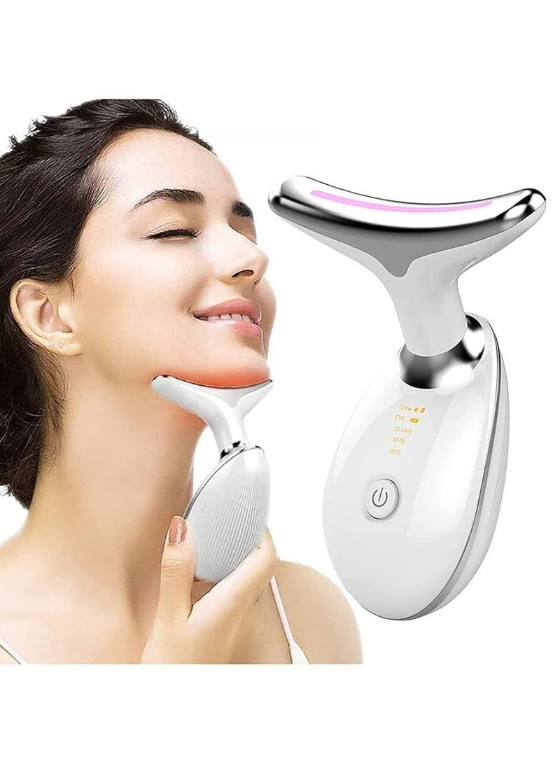 Panvil 7‑in‑1 LED Face & Neck Massager, Skin Firming Device – Boosts Collagen, Cleansing, Skin Tightening, EMS Lifting, Hot & Cold Compress, high‑freq Vibration, 45 °C Heating & Phototherapy for Wrinkles and Sagging Skin Reduction, Anti‑Aging & Double‑Chin Reduction - Image 3