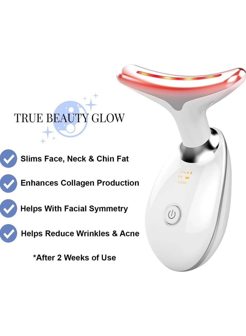 Panvil 7‑in‑1 LED Face & Neck Massager, Skin Firming Device – Boosts Collagen, Cleansing, Skin Tightening, EMS Lifting, Hot & Cold Compress, high‑freq Vibration, 45 °C Heating & Phototherapy for Wrinkles and Sagging Skin Reduction, Anti‑Aging & Double‑Chin Reduction - Image 4