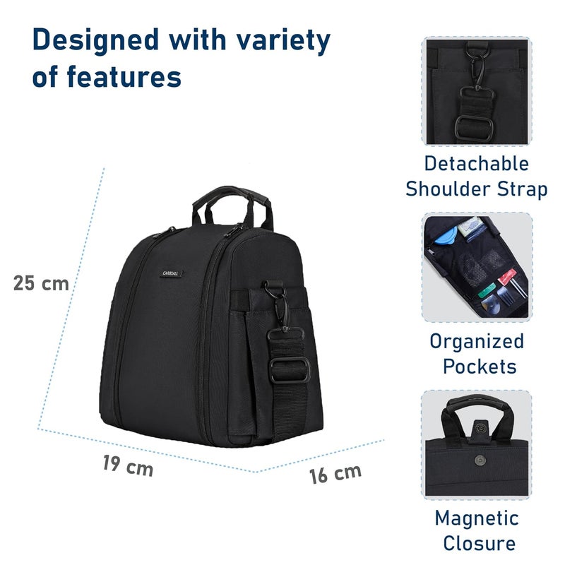 Carriall Black Meal BagTiffin Bag for Office College School Picnic Reusable WaterResistant Lunch Box Cover Bag Only 8L Capacity Storage Gifting for MenWomen Kids BoysGirls - Image 3