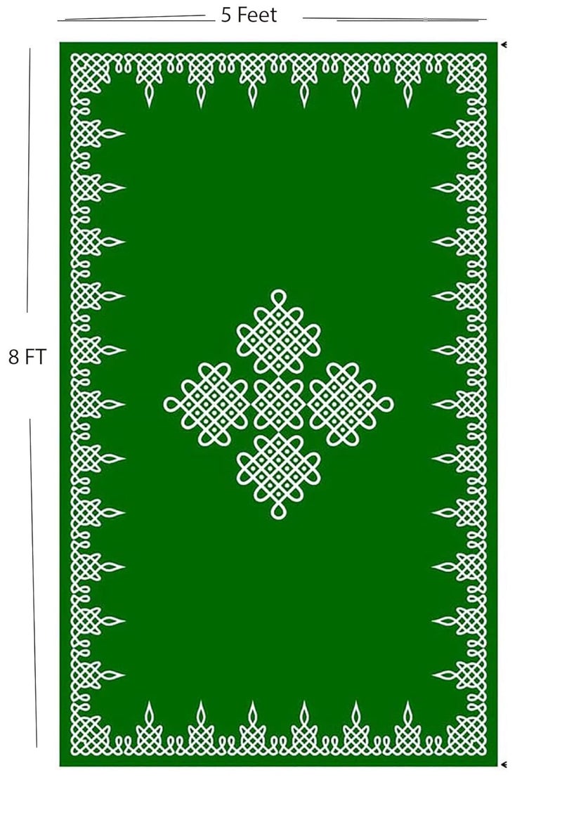 Bague Background Decoration Cloth for Pooja Kolam Decoration Background Curtain 5X8 - Image 1