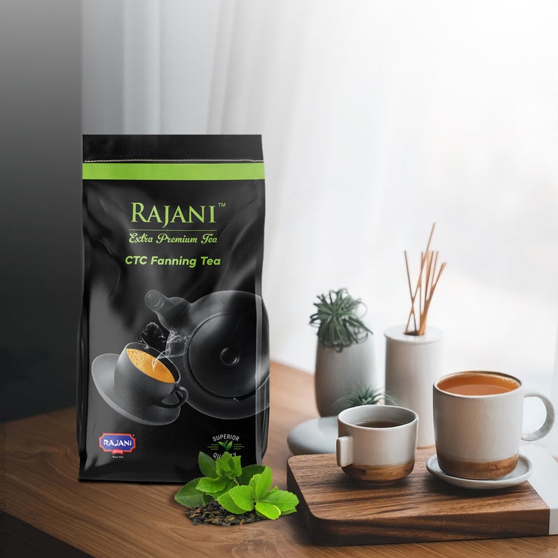 RAJANI شاي راجاني الإضافي الممتاز مسحوق الشاي، شاي كاداك باتي العضوي مع رائحة منعشة، شاي تقليدي يدوم طويلاً، بدون نكهات مضافة، شاي أسود بعملية CTC 750غ - Image 2
