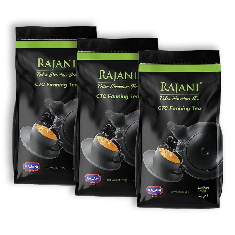 RAJANI شاي راجاني الإضافي الممتاز مسحوق الشاي، شاي كاداك باتي العضوي مع رائحة منعشة، شاي تقليدي يدوم طويلاً، بدون نكهات مضافة، شاي أسود بعملية CTC 750غ - Image 1