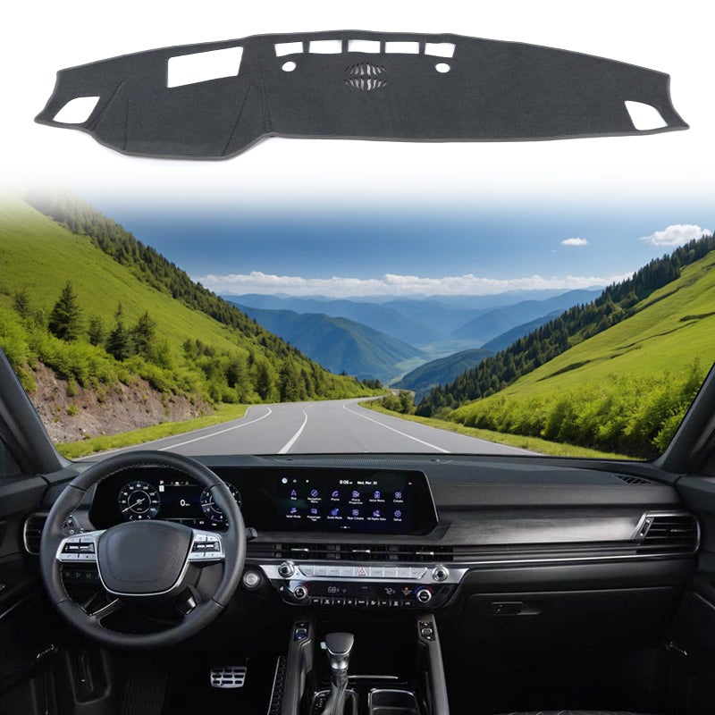 LLKUANG Dash Cover Mat Dashboard Mat Compatible with Kia Telluride 20202022Polyester Car Dashboard Cover Sun Shade PadAntiSlip Dash Board Pad Accessories GreyHigh Configuration