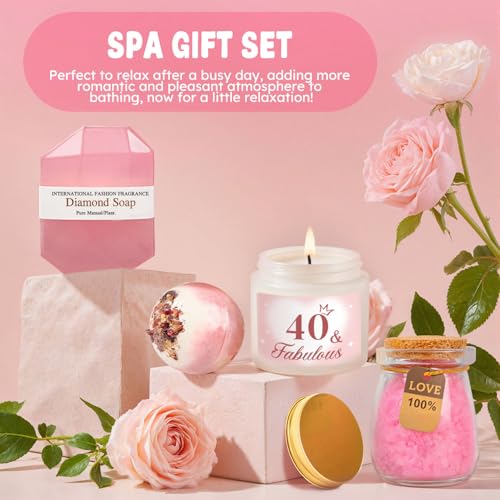 Giftota 40th Birthday Gifts Women, 40 Year Old Birthday Gifts for Women Self Care Relaxing Spa Gift Basket Fabulous 40th Birthday Gift Idea for Her Happy 40Yr Birthday Gift for Woman Mom Wife Sister Friends - Image 4