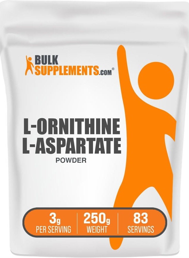 BULKSUPPLEMENTS.COM .com L-Ornithine L-Aspartate Powder - Ornithine Supplement, Ornithine Powder - Amino Acid Supplement, Gluten Free, 3g per Serving, 250g (8.8 oz) (Pack of 1) - Image 1