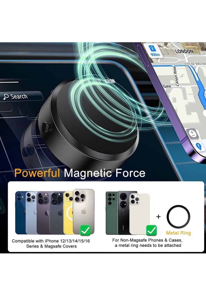 ELTRAZONE Electric Vacuum Magnetic Suction Phone Mount – Hands-Free Shower Holder, Magnetic Stand for Car, Gym, Mirror & Smooth Surfaces (Compatible with MagSafe iPhone & Android) - Image 3