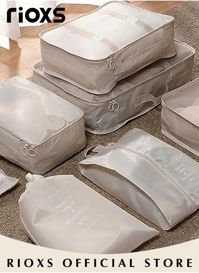 RIOXS - 10Pcs Packing Cubes for Storage Luggage Packing Cube Organizer Travel Packing Cubes Set Clothes Shoes Storage Travel Organizer Bags for Luggage - Image 1