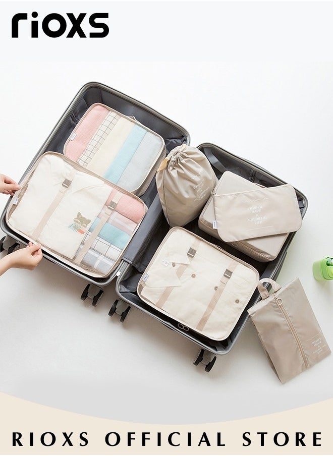 RIOXS - 10Pcs Packing Cubes for Storage Luggage Packing Cube Organizer Travel Packing Cubes Set Clothes Shoes Storage Travel Organizer Bags for Luggage - Image 1
