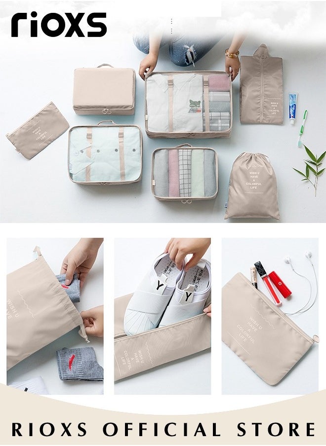 RIOXS - 10Pcs Packing Cubes for Storage Luggage Packing Cube Organizer Travel Packing Cubes Set Clothes Shoes Storage Travel Organizer Bags for Luggage - Image 1