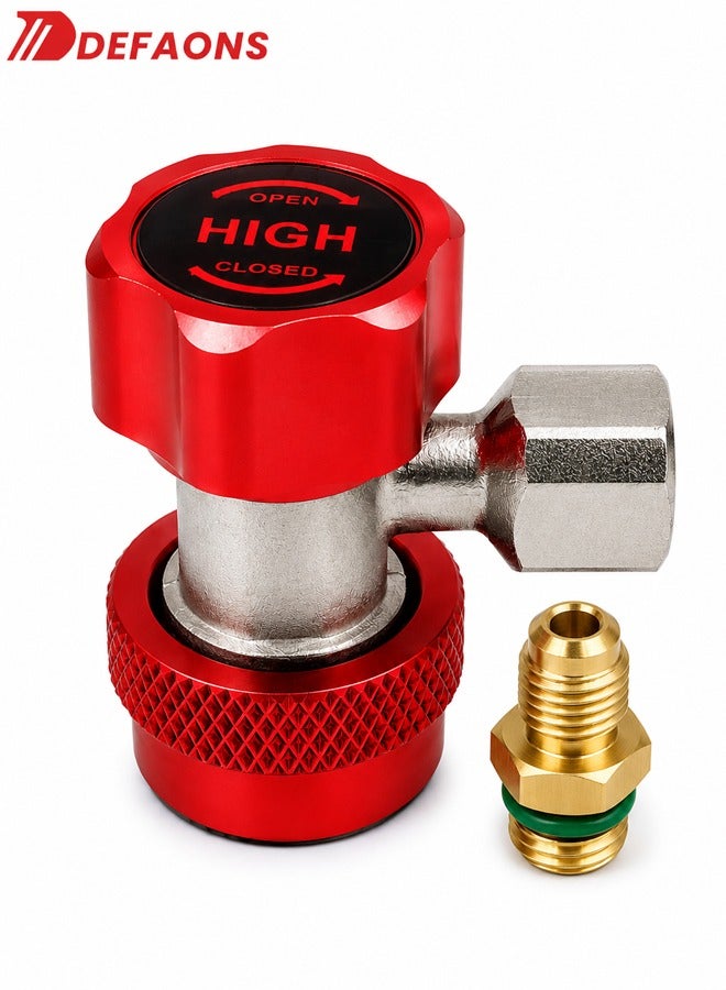 DEFAONS Auto AC Quick Coupler High Pressure Connector 4240, Adjustable R134A Air Conditioning Service Port Adapter with Snap Lock Valve for Car AC Refrigerant Charging, HVAC Diagnostic Repair and Cooling System Maintenance Tool. - Image 1