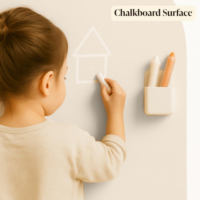Orelle MagicWall | Magnetic Arch Wall Decal â€“ Repositionable & Renter-Friendly | Peel & Stick Magnetic Wall Decal Chalkboard | Playroom Essentials | Large 24 x 39â€ | Cream - Image 4