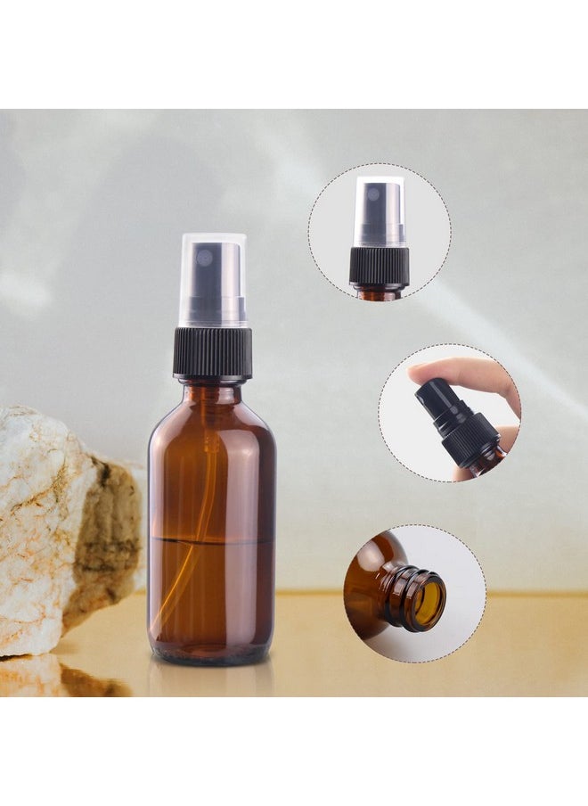 Wedama - Wedama Mini Spray Bottles 2 oz, Amber Glass Spray Bottles, Empty Small Spray Bottles with Funnel Dropper, Fine Mist for Hair, Travel, Plants, Cleaning Solutions and Skin Care (4 Pack) - Image 1
