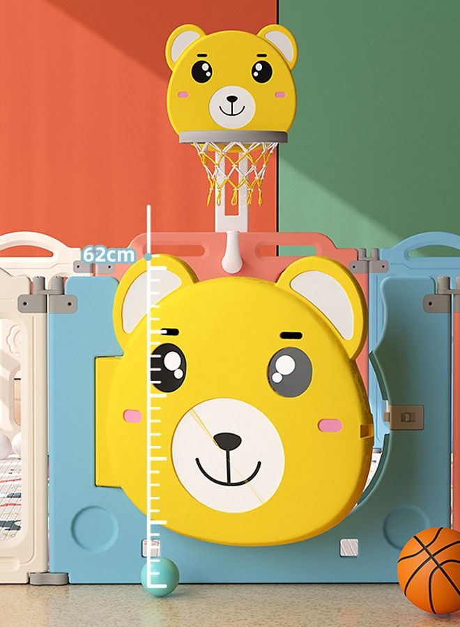 جساي تويز في الأماكن المغلقة متعددة الوظائف سلامة البلاستيك قابلة للطي لعبة طفل مع كرة السلة حلقة السور - Image 5