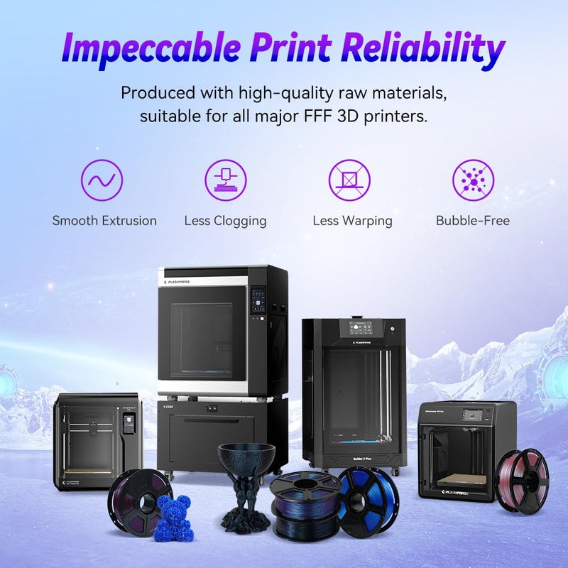 FLASHFORGE PETG Filament 1.75mm, Chameleon Color Shift 3D Printer Filament, Changes Color with Light and Angles, 1KG Spool (2.2lbs), Dimensional AccuracyÂ±0.02 mm, Premium PETG Filament(Burnt Titanium) - Image 5