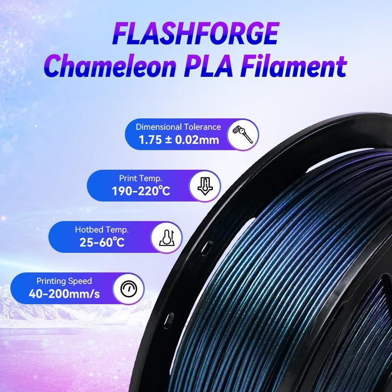 FLASHFORGE PETG Filament 1.75mm, Chameleon Color Shift 3D Printer Filament, Changes Color with Light and Angles, 1KG Spool (2.2lbs), Dimensional AccuracyÂ±0.02 mm, Premium PETG Filament(Burnt Titanium) - Image 4
