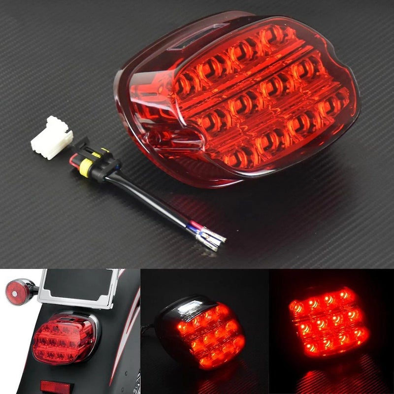 Motorcycle 12v Led Smoked Housing Brake Tail Light For Harley Glide - Image 3