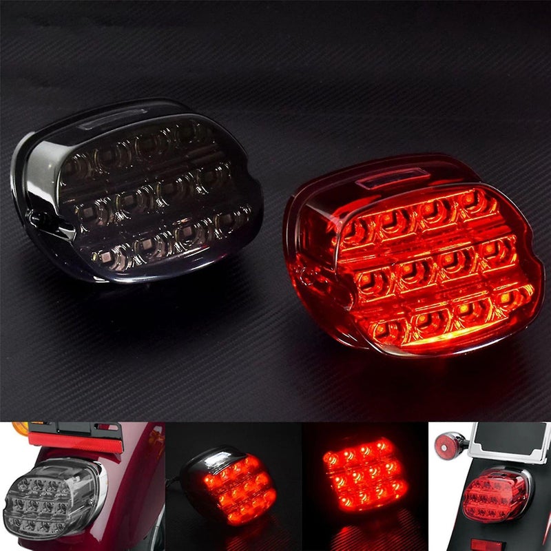 Motorcycle 12v Led Smoked Housing Brake Tail Light For Harley Glide - Image 5