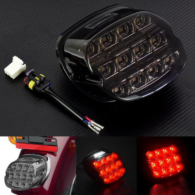 Motorcycle 12v Led Smoked Housing Brake Tail Light For Harley Glide - Image 4