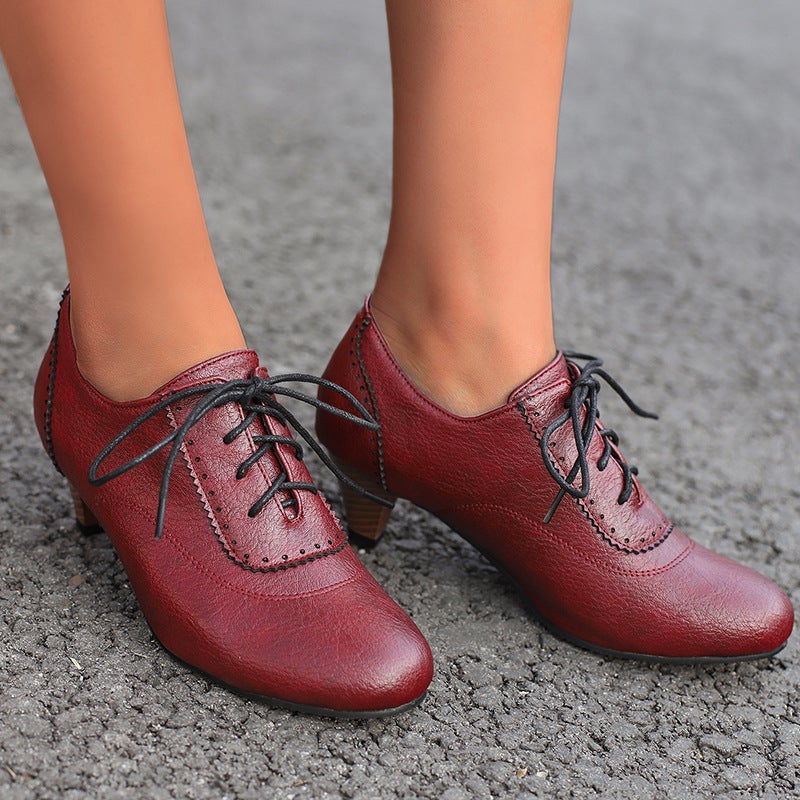 Spring 2025 Supply Fashion High-Heeled Burned Flowers 32-43 Size Lace-Up Brock Women'S Shoes Tide - Image 5