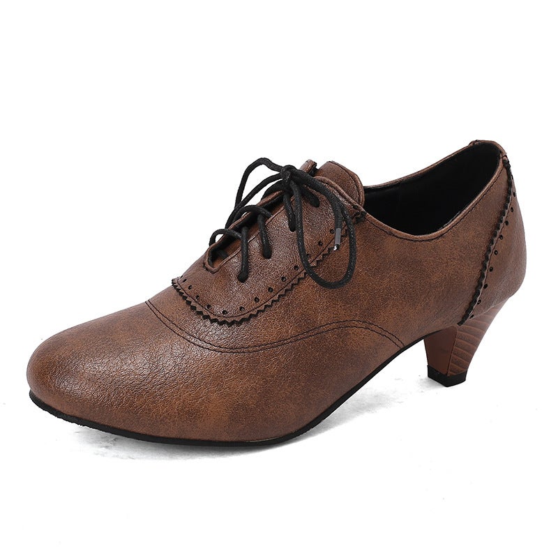 Spring 2025 Supply Fashion High-Heeled Burned Flowers 32-43 Size Lace-Up Brock Women'S Shoes Tide - Image 1
