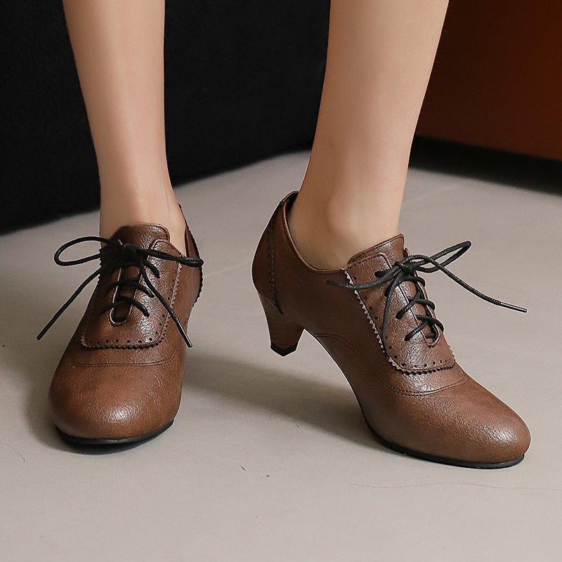 Spring 2025 Supply Fashion High-Heeled Burned Flowers 32-43 Size Lace-Up Brock Women'S Shoes Tide - Image 4