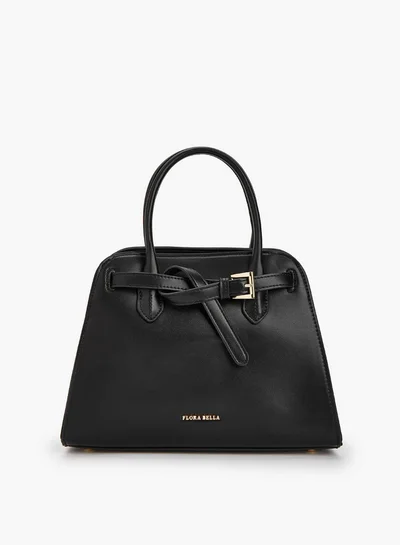 Flora Bella By Shoexpress Solid Tote Bag with Detachable Strap and Zip Closure
