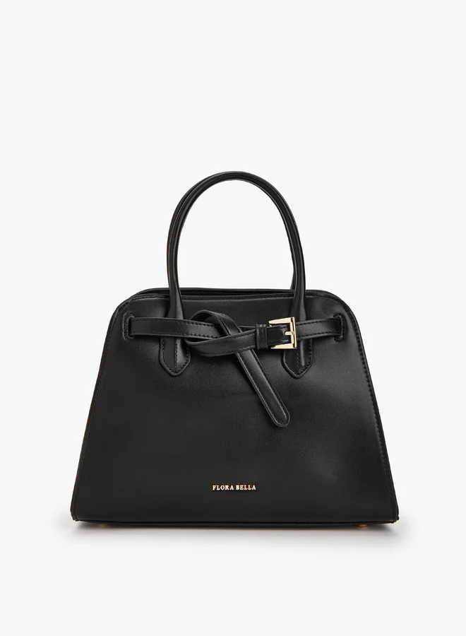 Flora Bella By Shoexpress Solid Tote Bag with Detachable Strap and Zip Closure