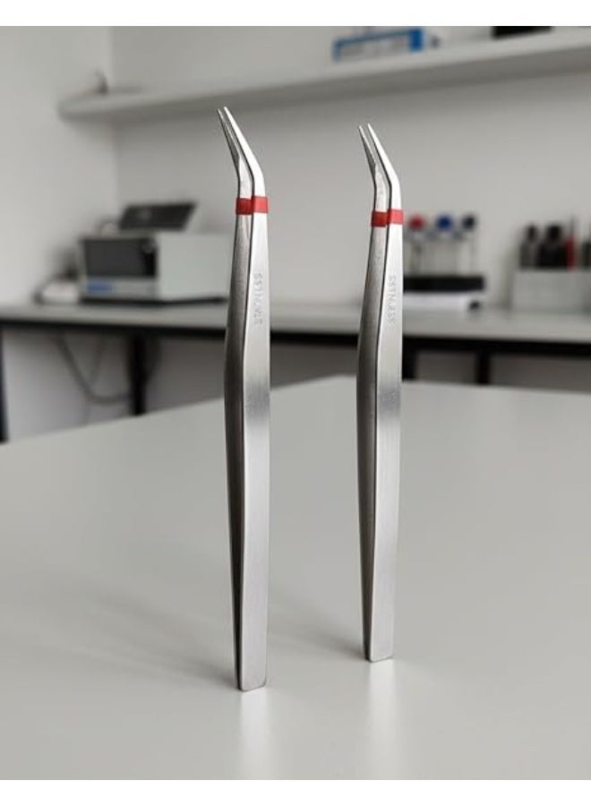 “High-Precision Stainless Steel Tweezers – Straight and Curved Design, Fine Crafting Tools” - Image 2