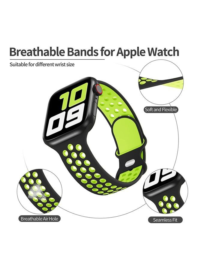 NIBEMINENT Replacement Band For Apple Watch 38/40 mm Black/Green - Image 2