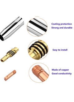 Excefore Welding Contact Tips Kit for MB15 Welding Torch, Includes 0.8mm M6 Tips, Holder, Diffuser, Shield Cup, and Nozzle Kit, Complete Accessories Set for 15AK MIG Welding Torch  - Image 3