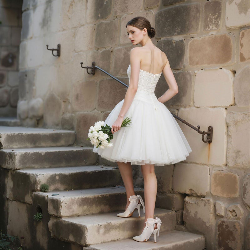 Mattiventon White Wedding Heels for Bride Slingback Heels with Bow Tie Pointed Closed Toe Stiletto Heels Satin Prom Party Dress Pumps - Image 5