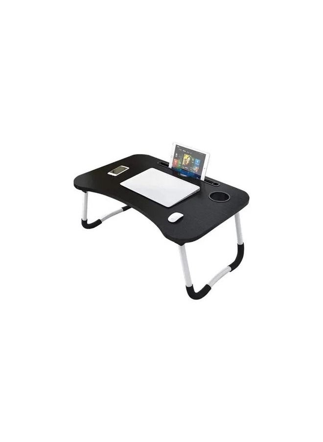 Spaceshoop Folding Bed Laptop Table Tray Lap Desk Notebook Stand With Ipad Holder Cup Slot Adjustable Anti Slip Legs  - Image 2