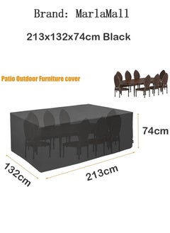 MarlaMall Outdoor Furniture Cover 213x132x74cm Black 210D  - Image 2