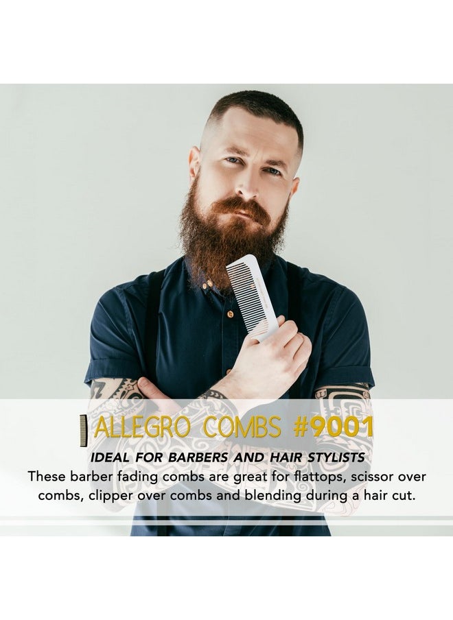 Allegro Combs Allegro Combs 9001 Hair Combs Flat Top Clipper Blending Fading Combs Cutting Barber Flattop Thinning Hair Combs Hairstylist Flexible For Women Men Shampoo Usa 2 Pc. (White)  - Image 5