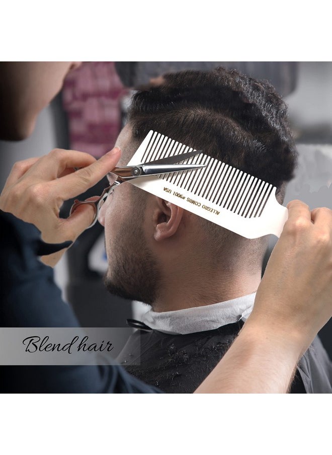 Allegro Combs Allegro Combs 9001 Hair Combs Flat Top Clipper Blending Fading Combs Cutting Barber Flattop Thinning Hair Combs Hairstylist Flexible For Women Men Shampoo Usa 2 Pc. (White)  - Image 4