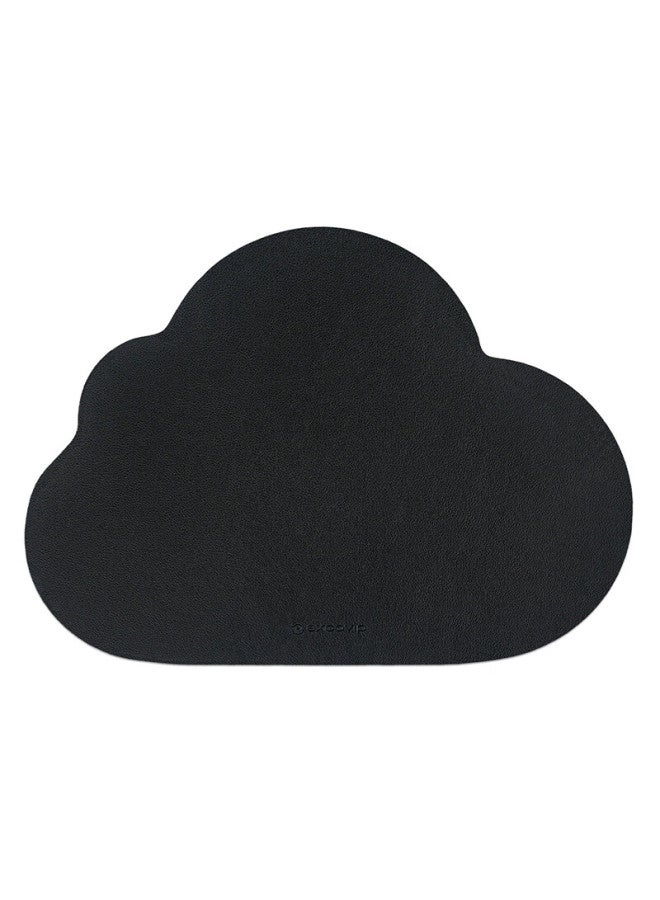 Exco Cloud Leather Mouse Pad, Small Cute Waterproof Leather Desk Mat, Small Mouse Pad For Computer Office Use, Portable, Suitable For Men And Women, Black, 0505 - Image 1