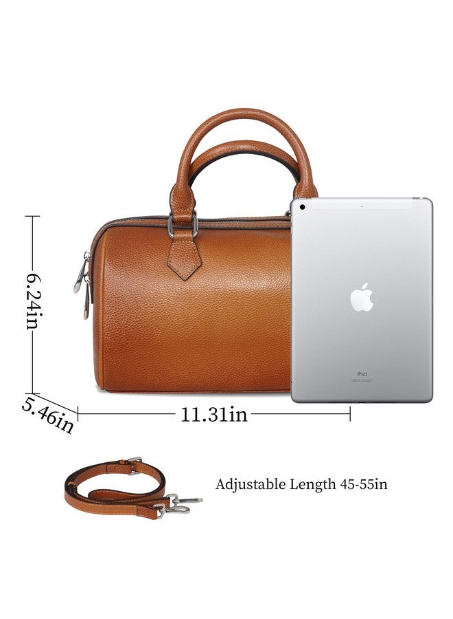 HESHE HESHE Leather Top Handle Bags for Women Leather Purses Tote Bag Satchel Handbags Shoulder Bag Designer Crossbody Bags (Sorrel)  - Image 3