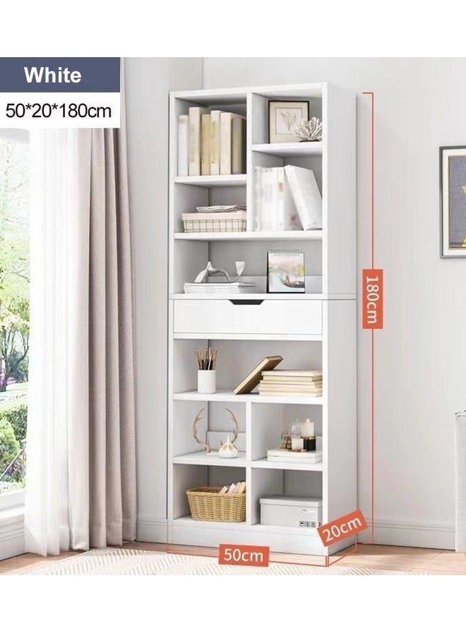 fashionhome Multipurpose Multi-Tiers Modern Design Bookshelf Large Storage Display Rack Vertical Floor Bookcase for Living Room Home Office 50x20x180 cm  - Image 5
