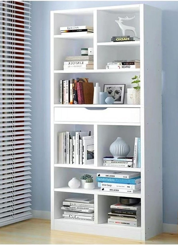 fashionhome Multipurpose Multi-Tiers Modern Design Bookshelf Large Storage Display Rack Vertical Floor Bookcase for Living Room Home Office 50x20x180 cm  - Image 1