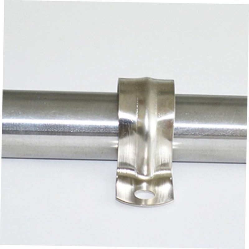 20pcs Stainless Steel U Tube Strap Clamps Pipe Support Brackets U Shaped Pipe Wall Strap for Water and Drainage System Tube Fixing Industrial Use - Image 5