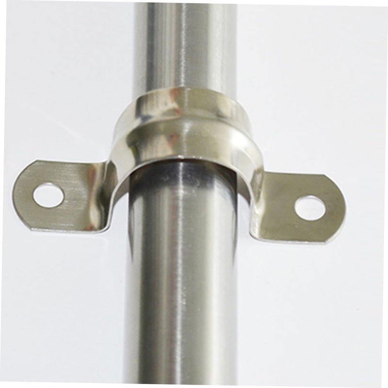20pcs Stainless Steel U Tube Strap Clamps Pipe Support Brackets U Shaped Pipe Wall Strap for Water and Drainage System Tube Fixing Industrial Use - Image 4