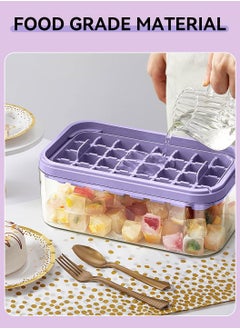 LEOKOR Ice Cube Tray with Lid and Storage Box, One Click Easy Release 64 Small Nugget Ice, 2 Tray Ice Cube Molds with Container and Scoop  - Image 5